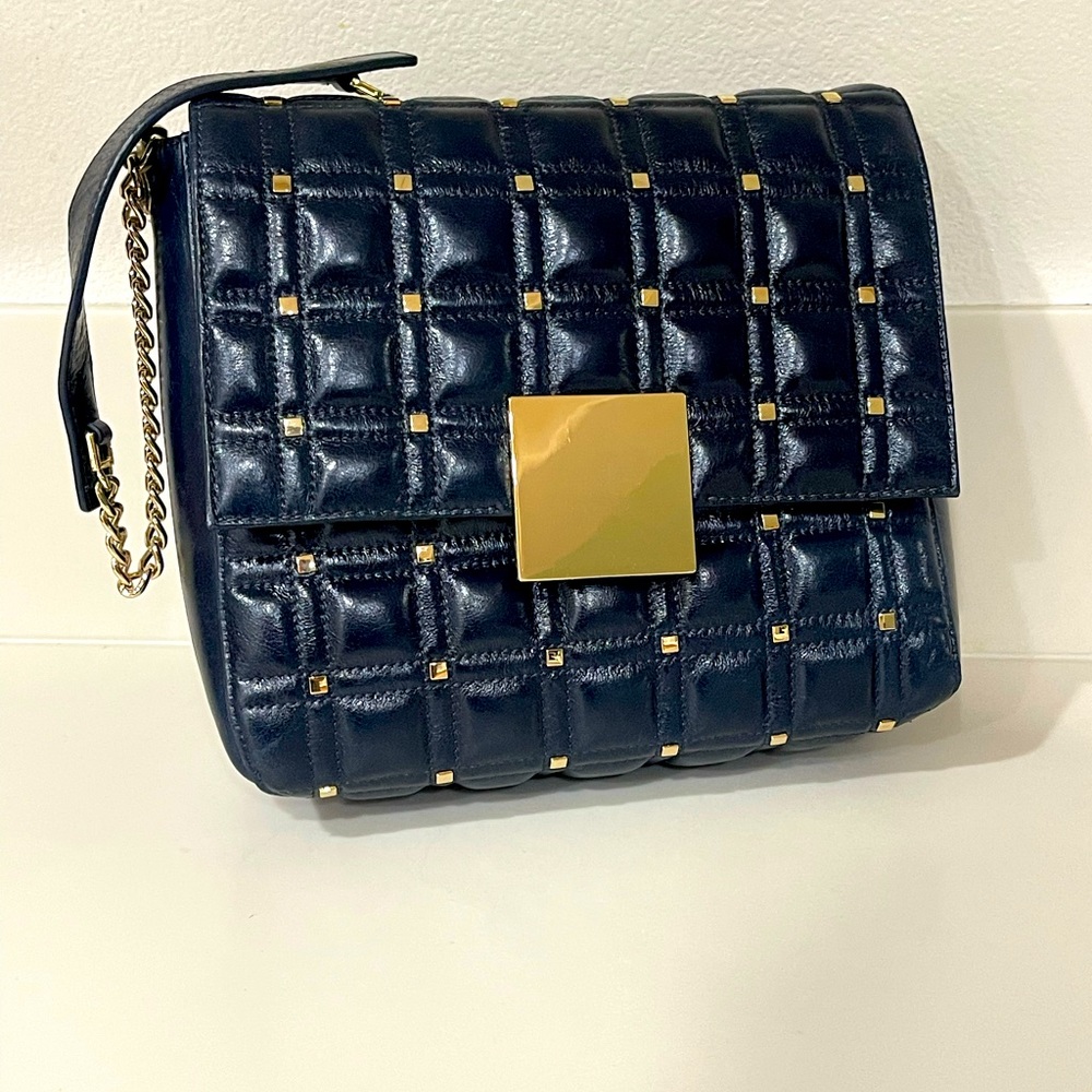 Dark Bluish Black & Gold "Purification Garcia" Purse w/Dust Cover